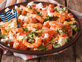 SCAMPI MIT HIRTENKÄSE UND TOMATEN