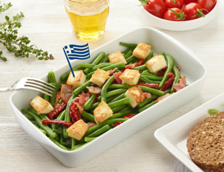 BOHNENSALAT MIT GRILLKÄSE